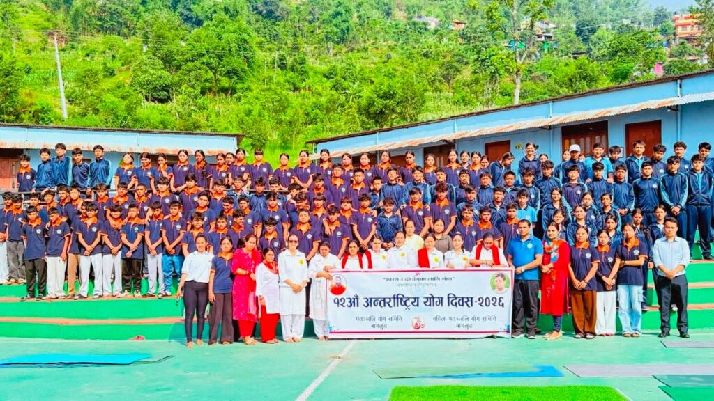 पतञ्जलिद्वारा बागलुङका विभिन्न विद्यालयमा योग जागरण शिविर