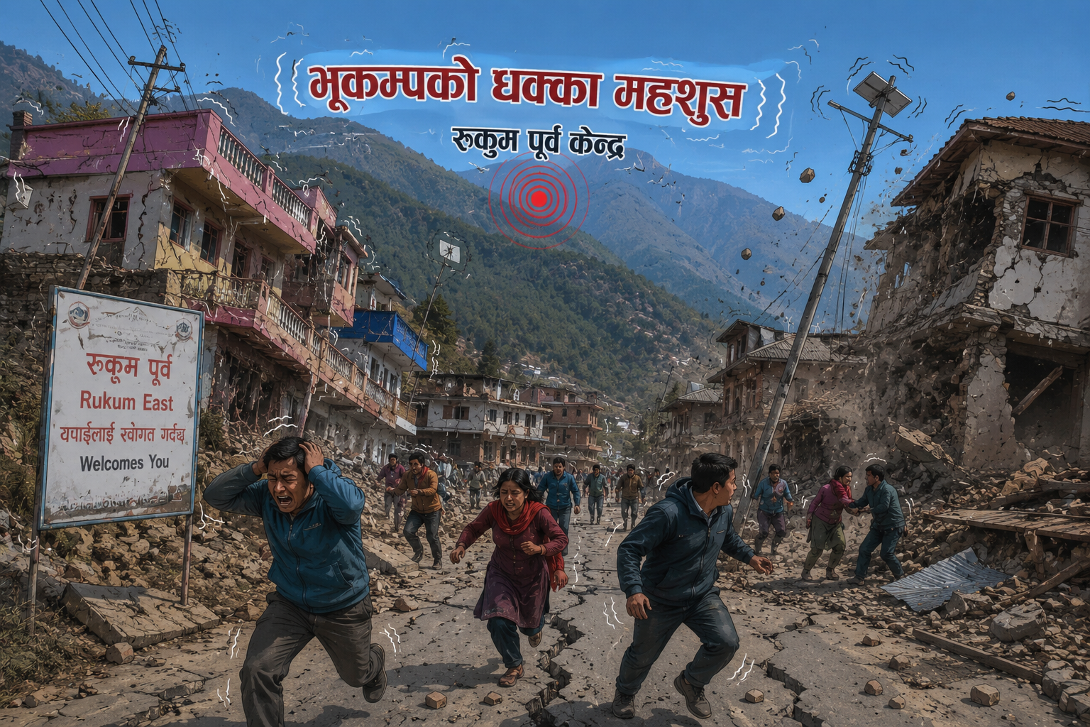 रुकुम पूर्व केन्द्र भएर भूकम्पको धक्का